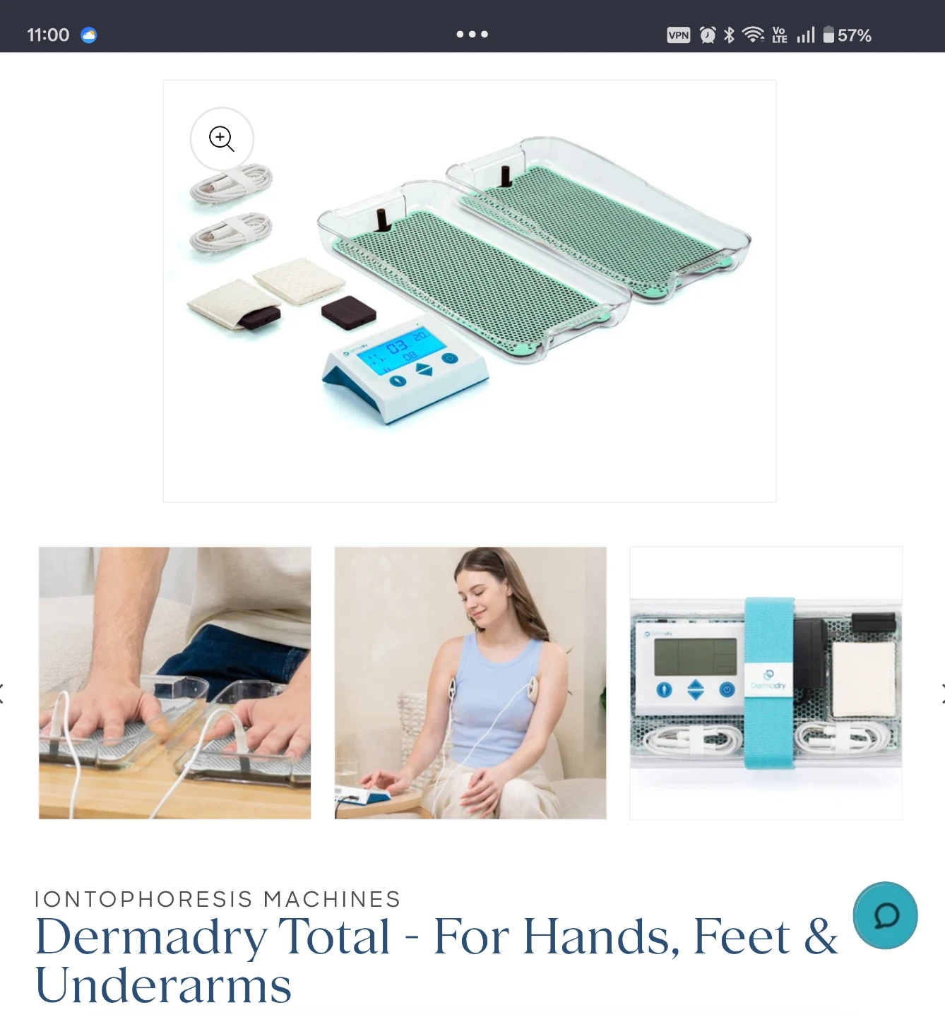 Dermadry Total Iontophoresis Machine