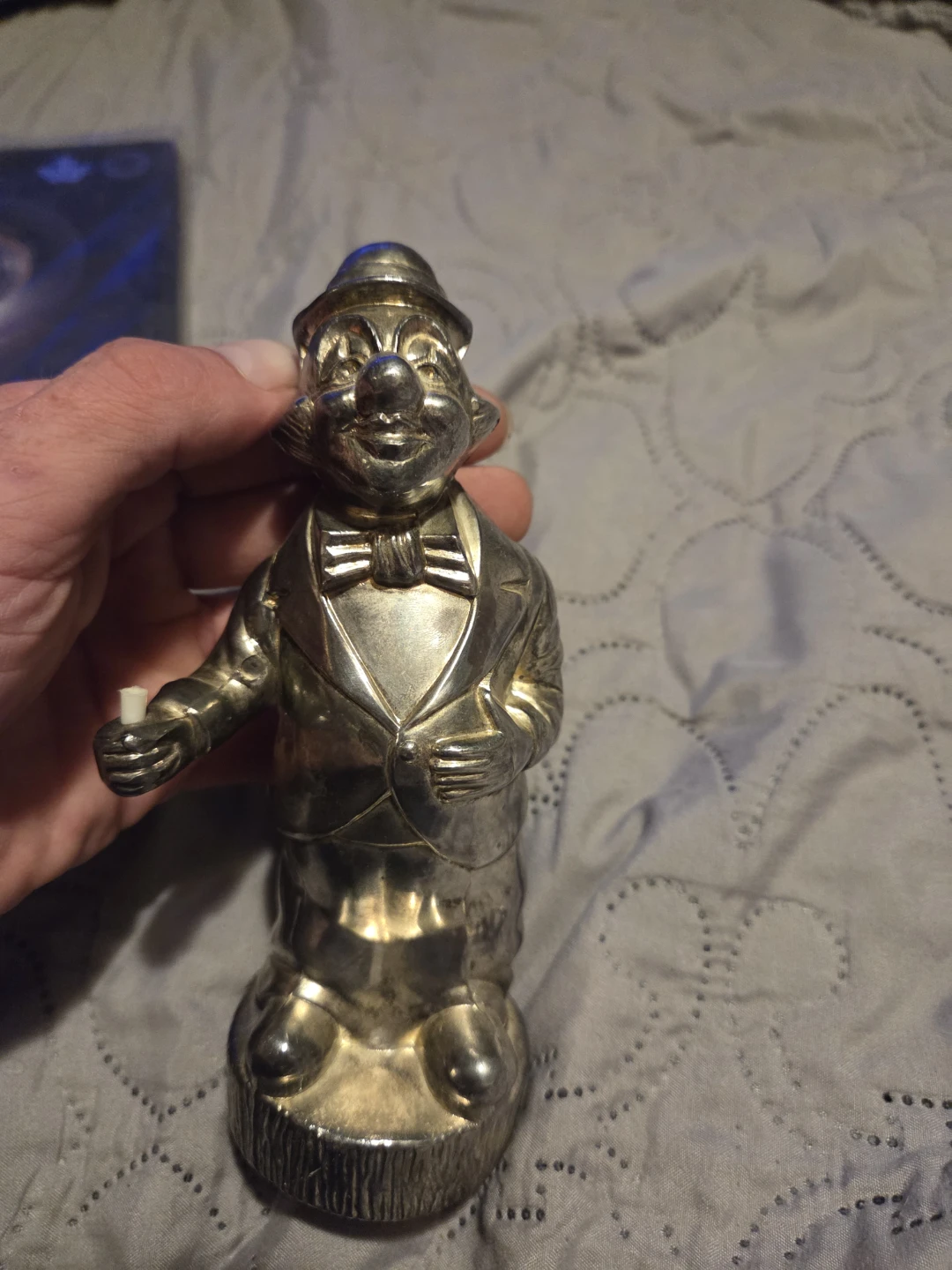 Vintage silver plated Clown coin bank - photo 4