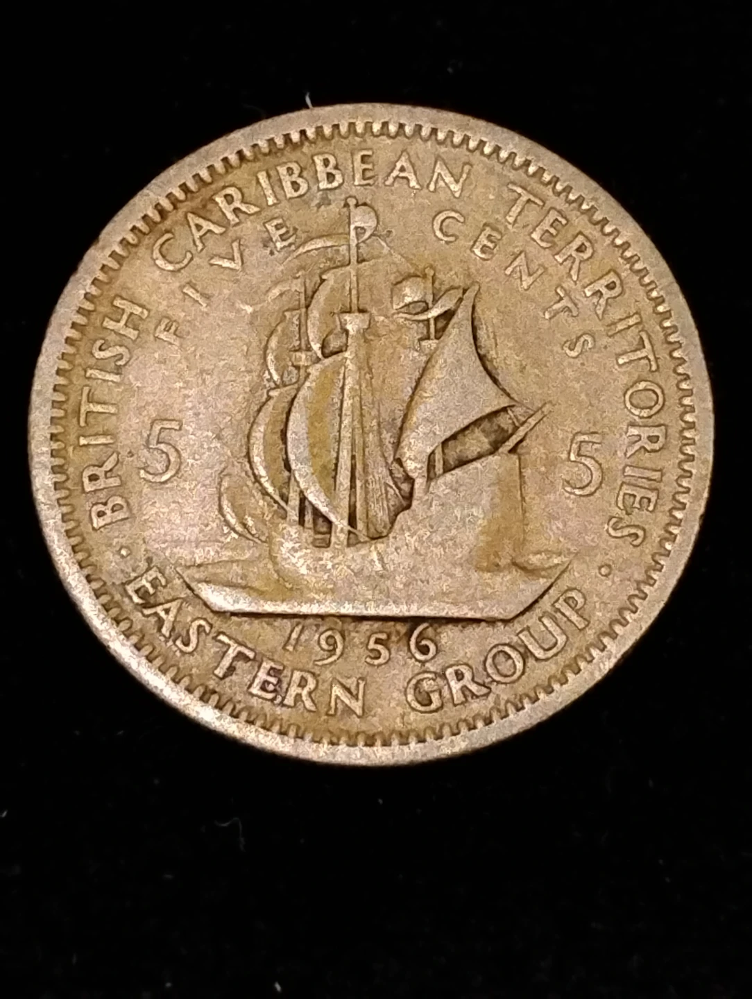 1956 British Caribbean Territories 5 Cents Coin