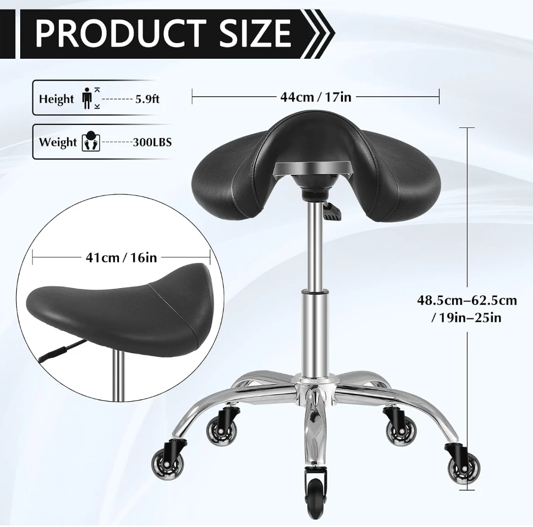 Ergonomic Rolling Saddle Stool - photo 4