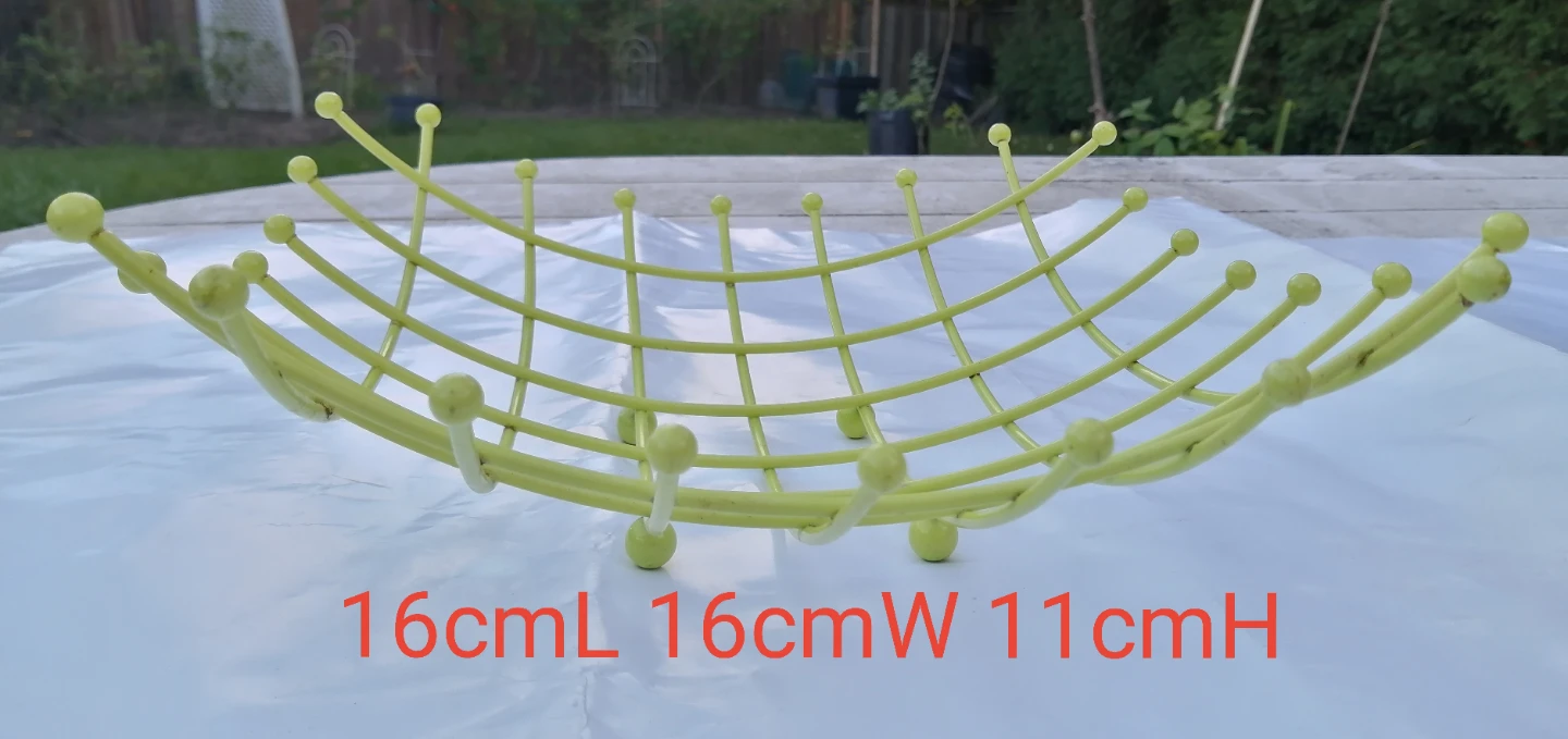 Lime Green Metal Grid Fruit Bowl