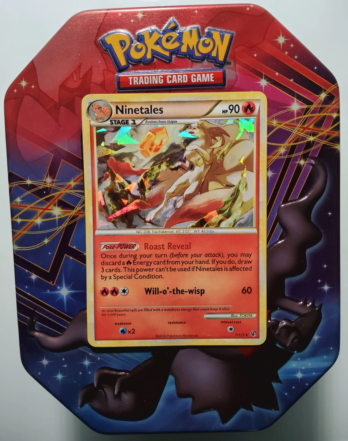 2010 Ninetales 7/123 Cracked Ice Pokemon (SYMBOL ERROR)