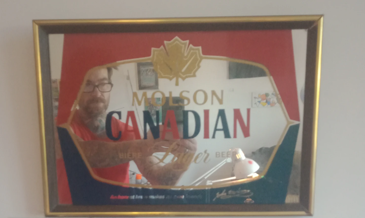 Vintage Molson Canadian Beer Mirror