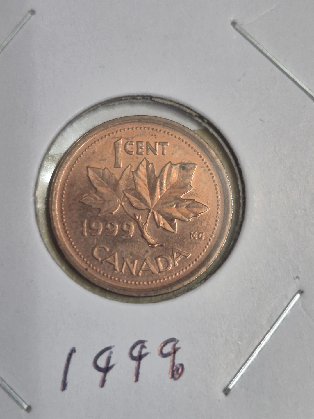 1999 Canadian 1 Cent Coin - photo 2