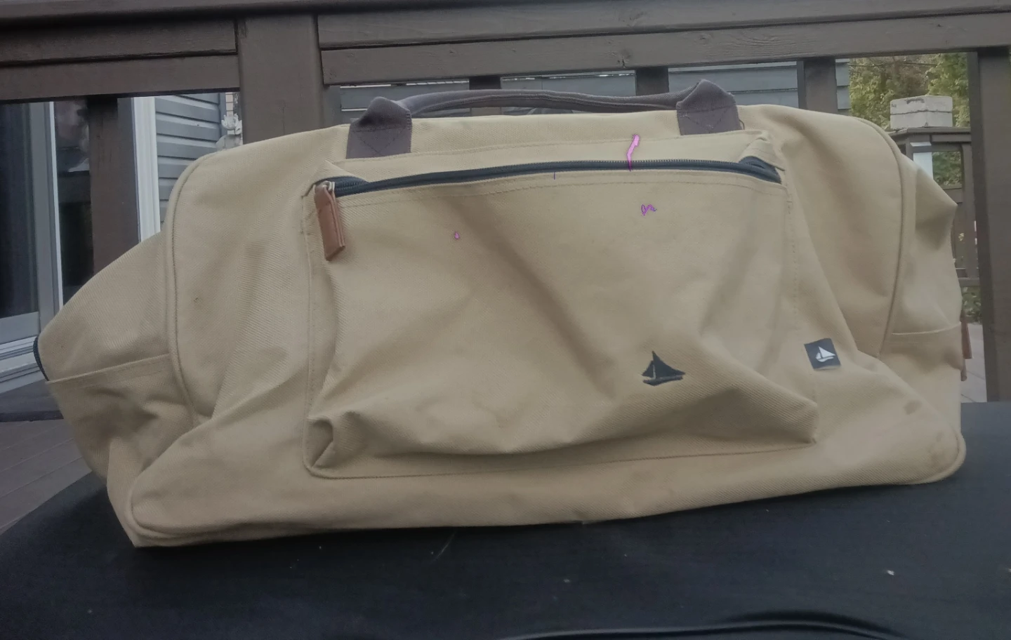 Canvas duffel bag beige