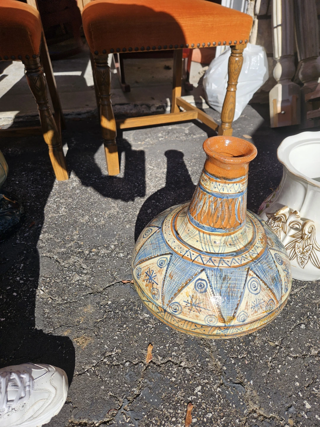 Decorative Hand-Painted Clay Vase - photo 2