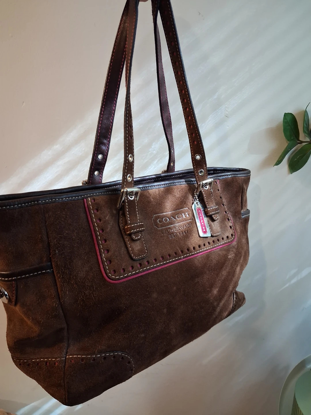 2004 Vintage Y2K Coach Hampton Brown Suede Bag