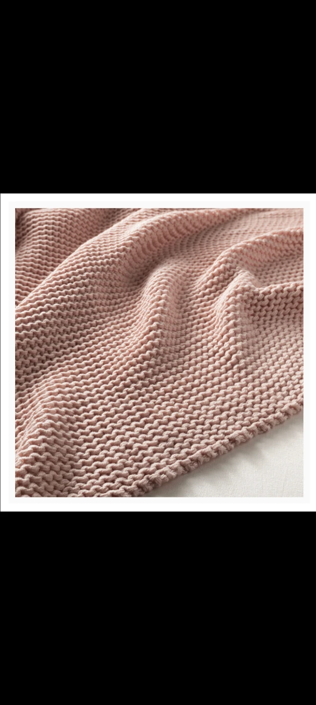 IKEA INGABRITTA Knit Throw Blanket – Pale Pink (Discontinued) - photo 3