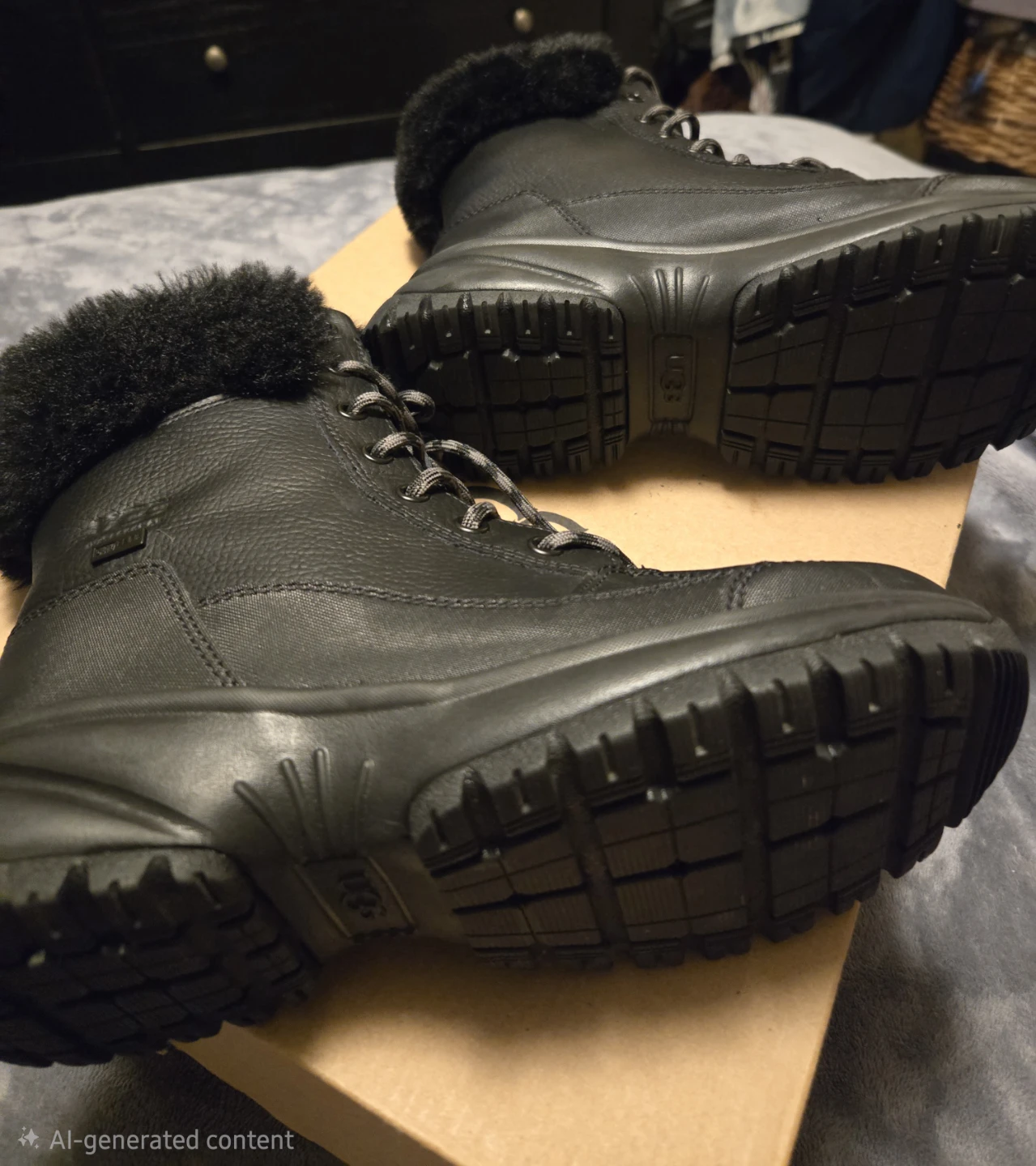 UGG W Yose Fluff Boots - Black - Size 6 - photo 3