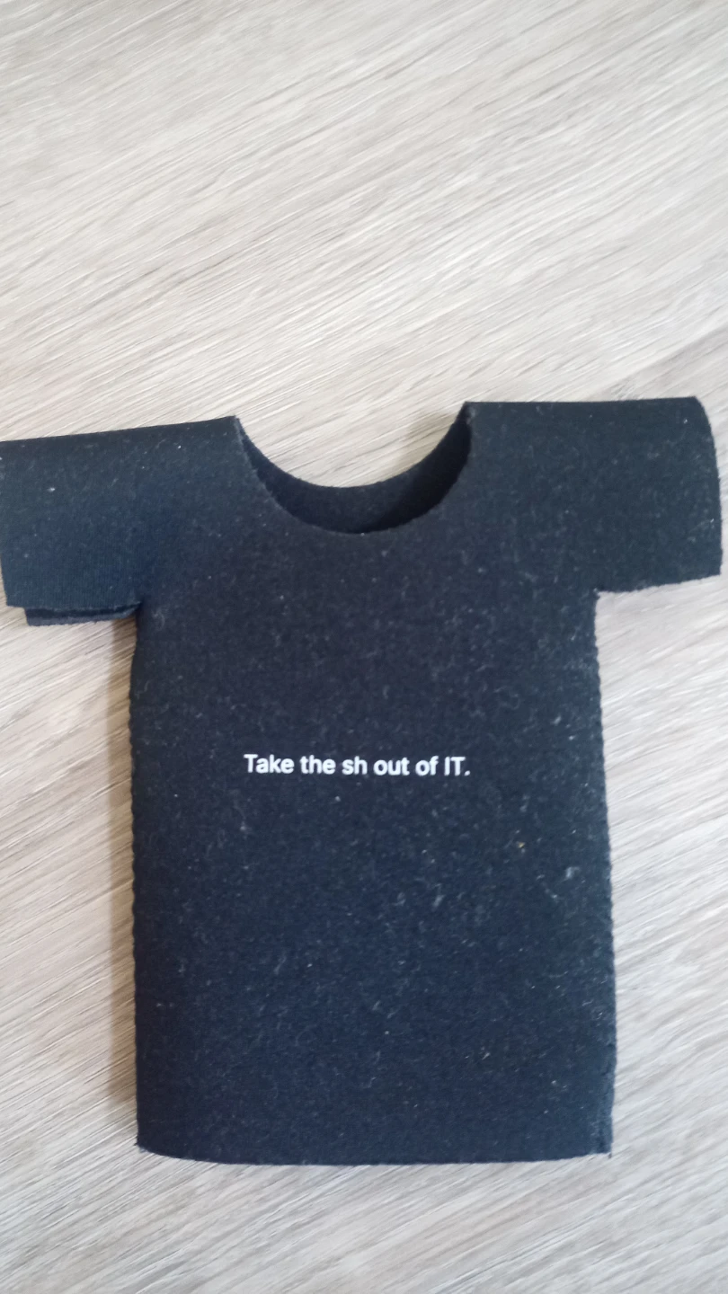 Black T-Shirt Shaped Can Cooler