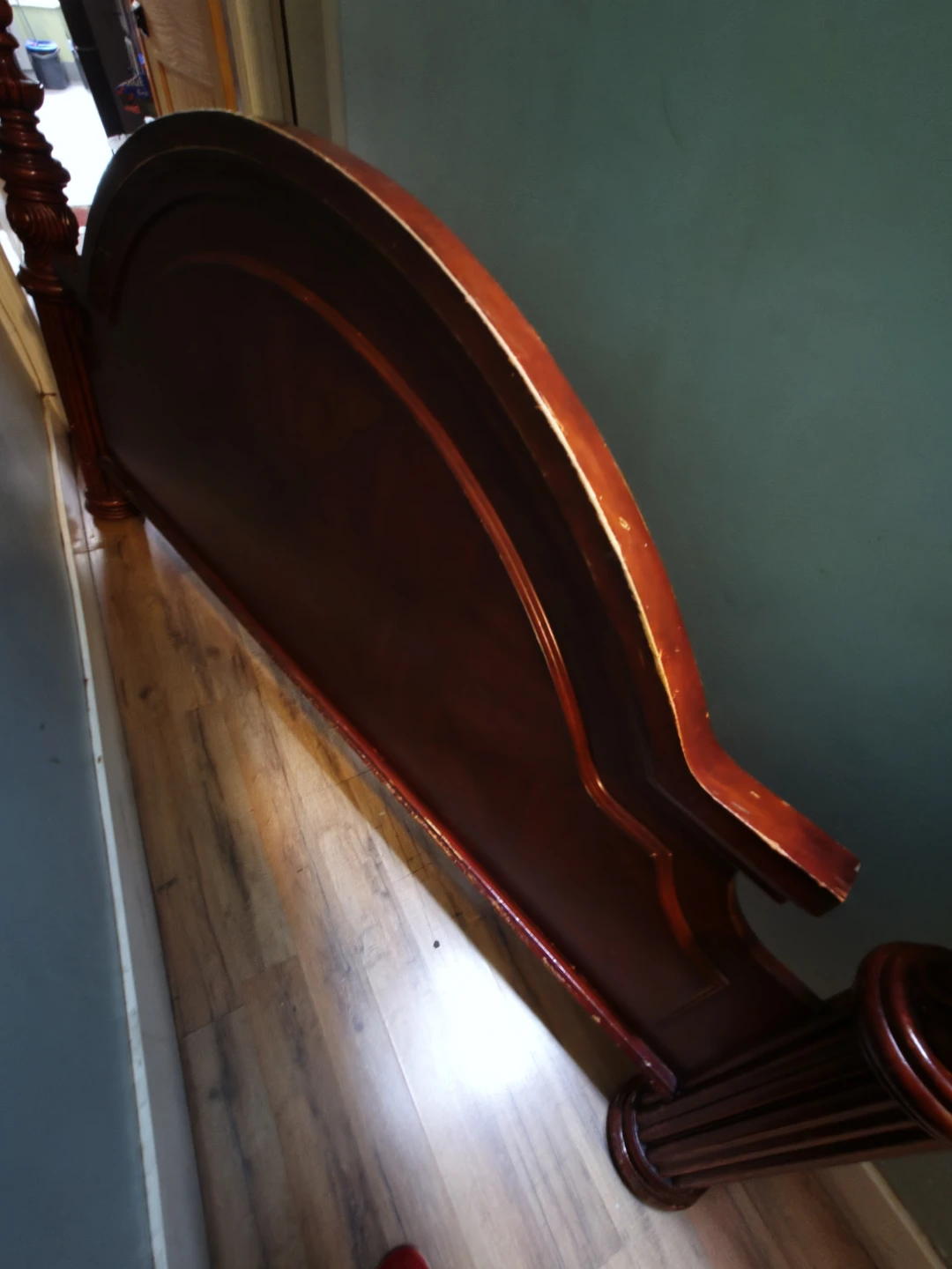 Traditional Dark Wood Queen Bed Headboard - photo 2