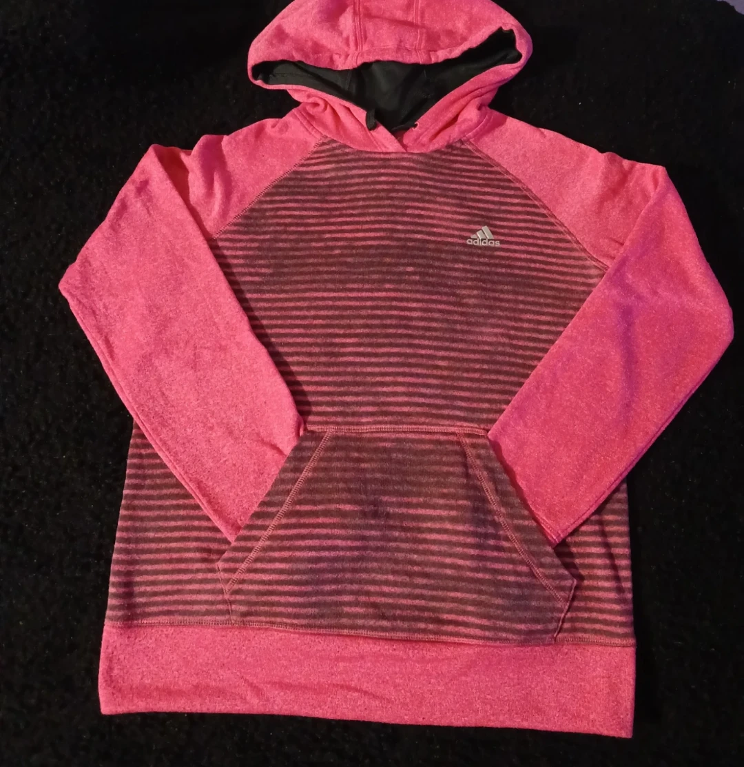 Adidas Climawarm Pink Striped Hoodie