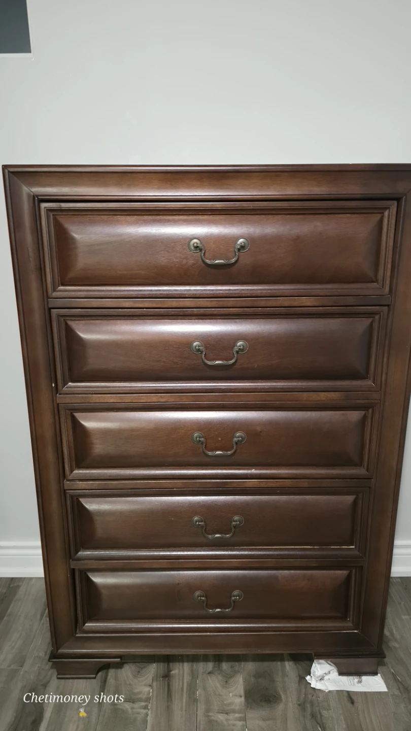 Dark wood 5-drawer chest - photo 2