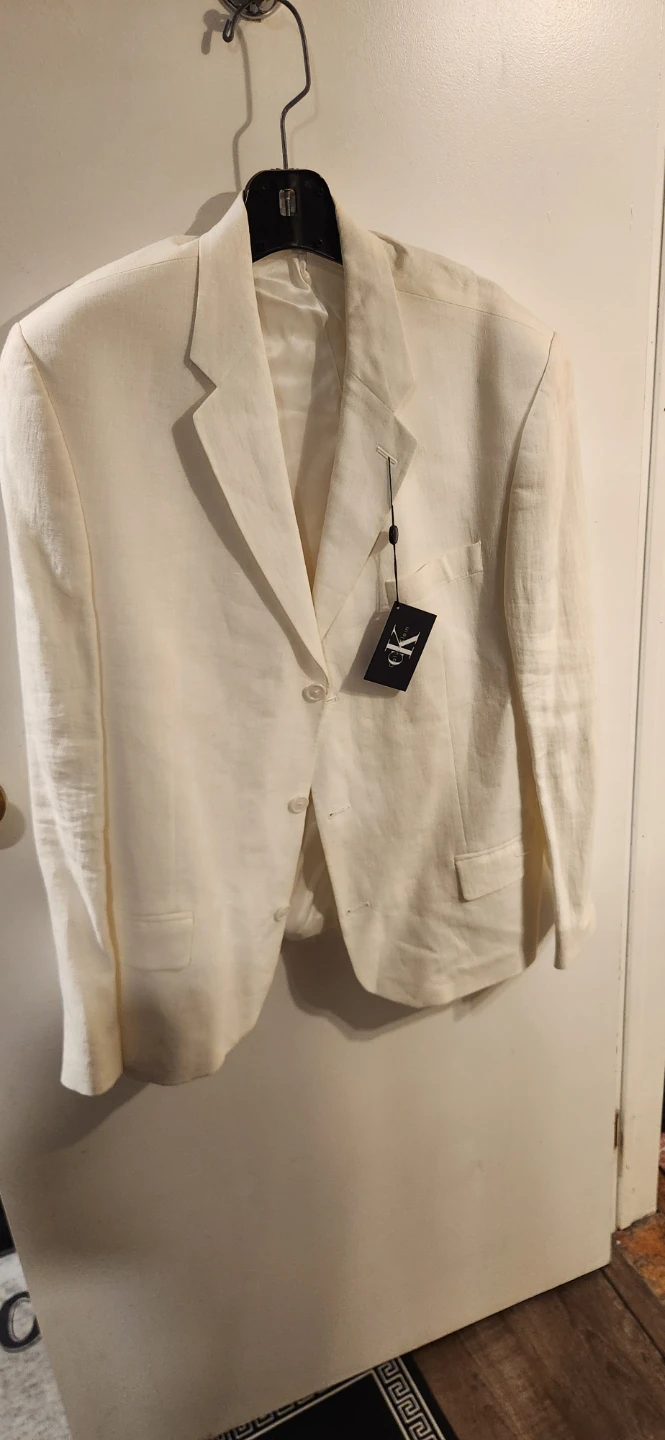 Calvin Klein Men's White Linen Blazer Size 43L