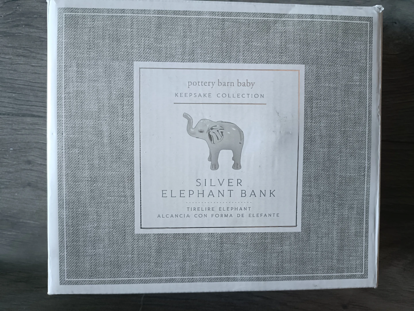 Pottery Barn Baby Silver Elephant Bank