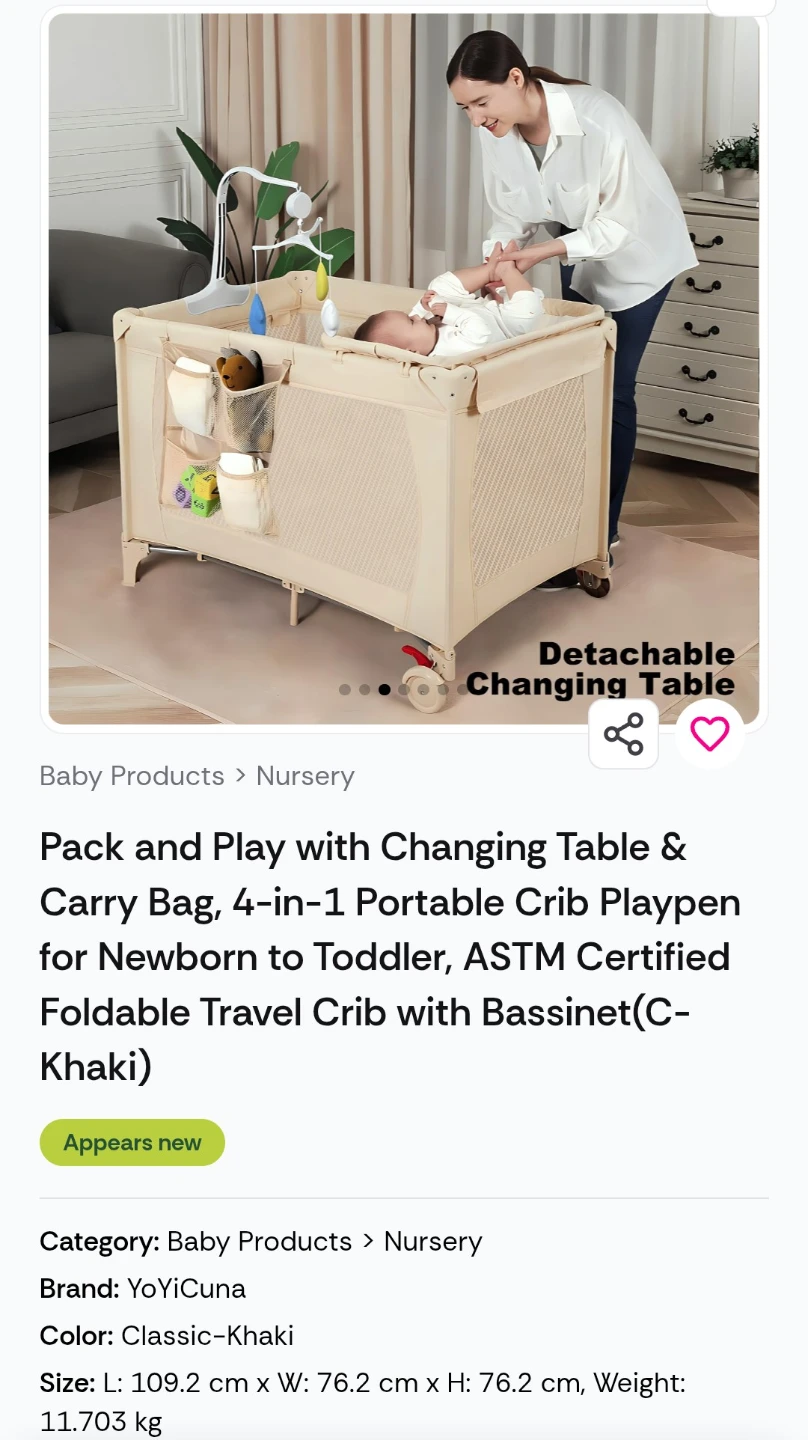 Pack and Play with Changing Table & Carry Bag/playpen - photo 2