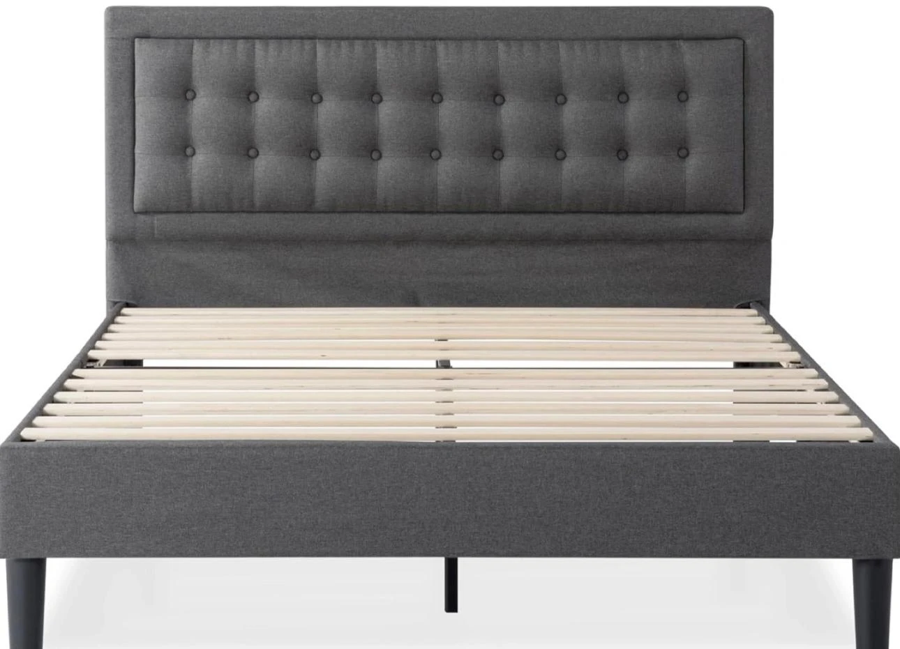 Dark Grey Upholstered Tufted Bed Frame - photo 2