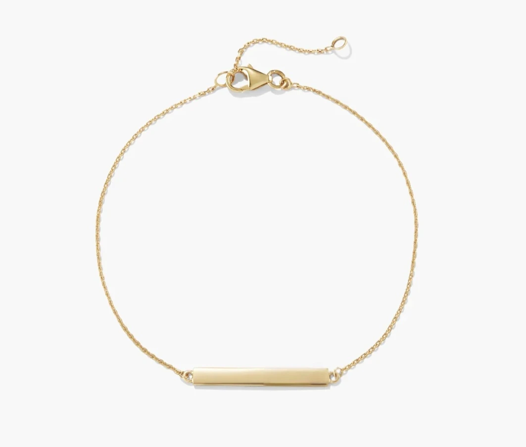 14K solid Gold Bar Bracelet