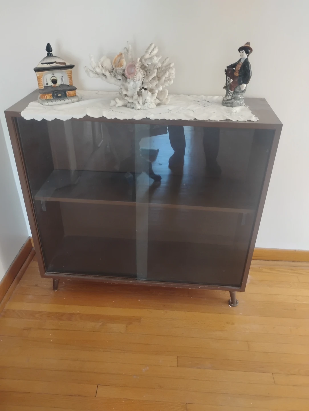 Mid-Century Glass Door Display Cabinet or bookcase