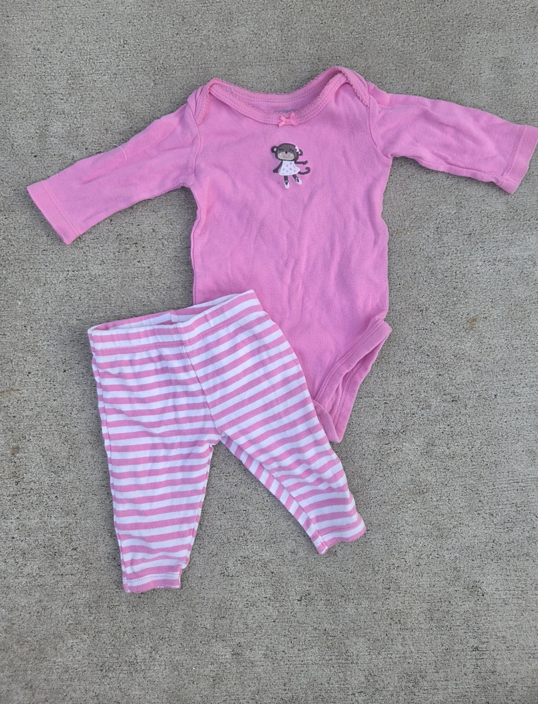 Carter's Pink Monkey Baby Outfit Set