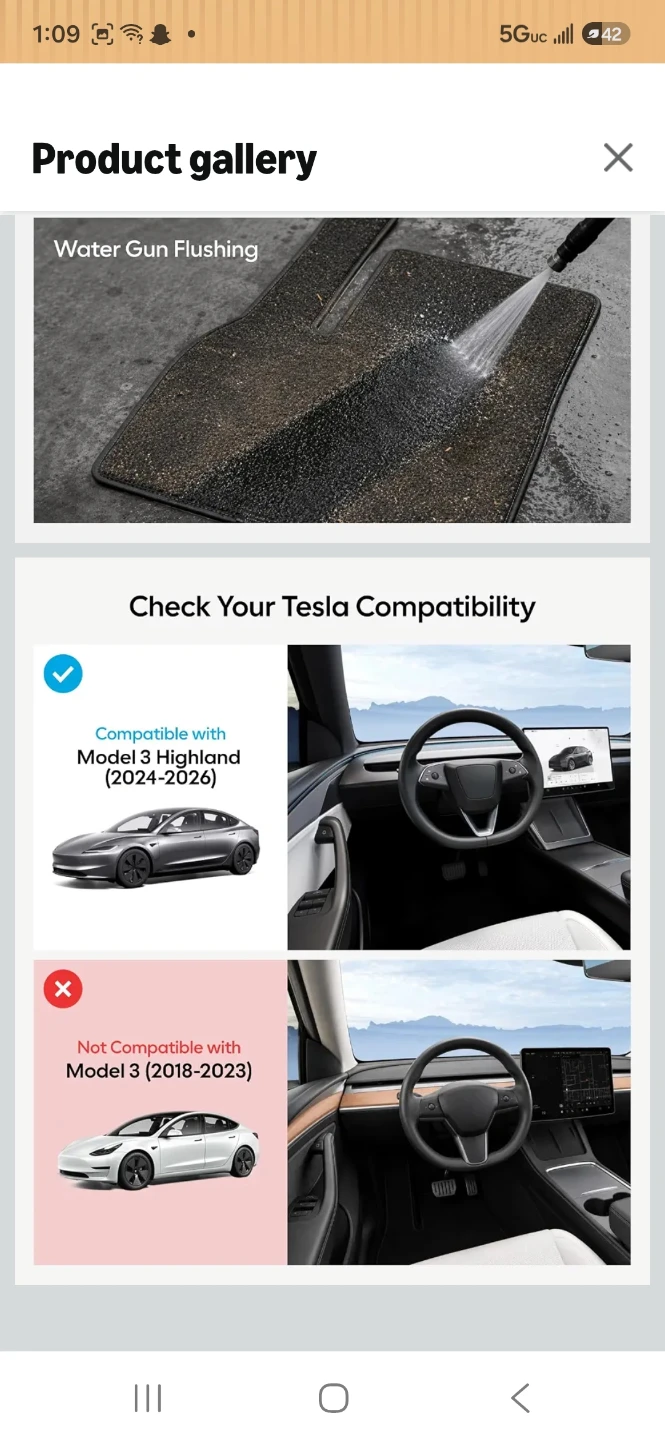 Wigoo Nylon Floor Mats for Tesla Model 3 Highland - photo 4