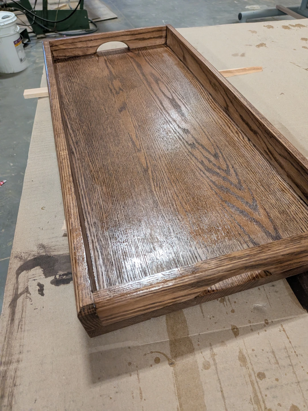 Handcrafted Stained Wood Serving Tray - photo 4