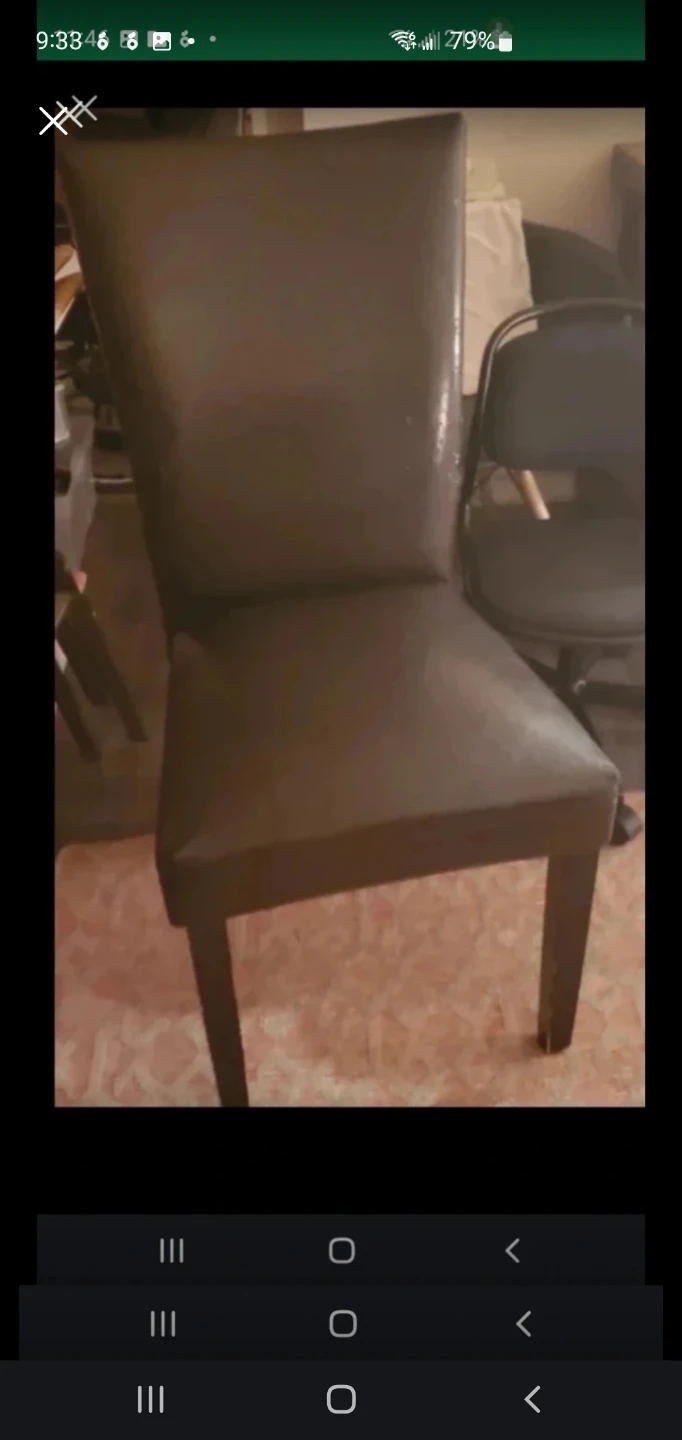 Dark brown faux leather dining chair
