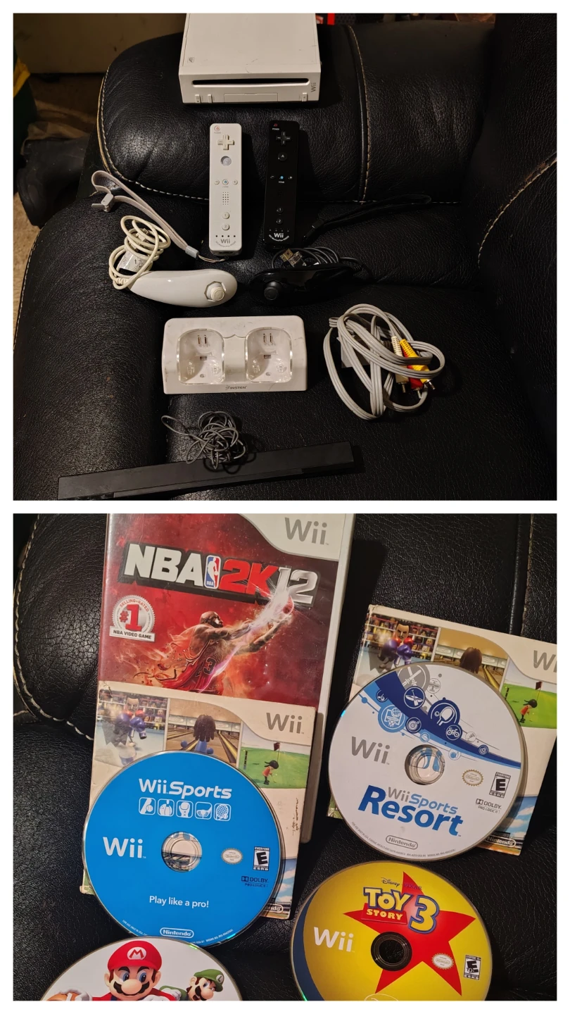 Nintendo Wii Console  Controllers and Games  $50 takes it