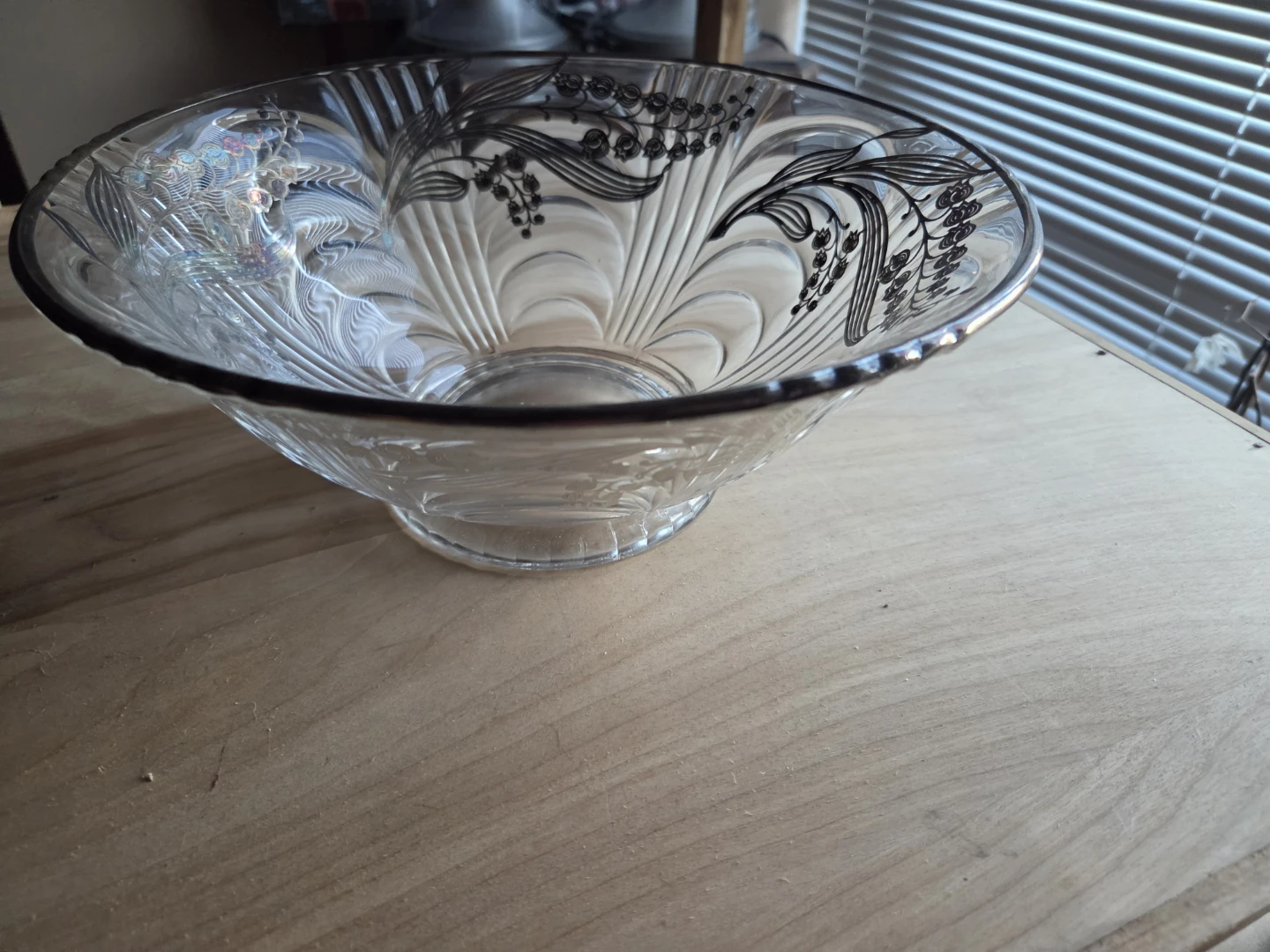 Vintage lLily if the Valley Crystal Serving Bowl - photo 2