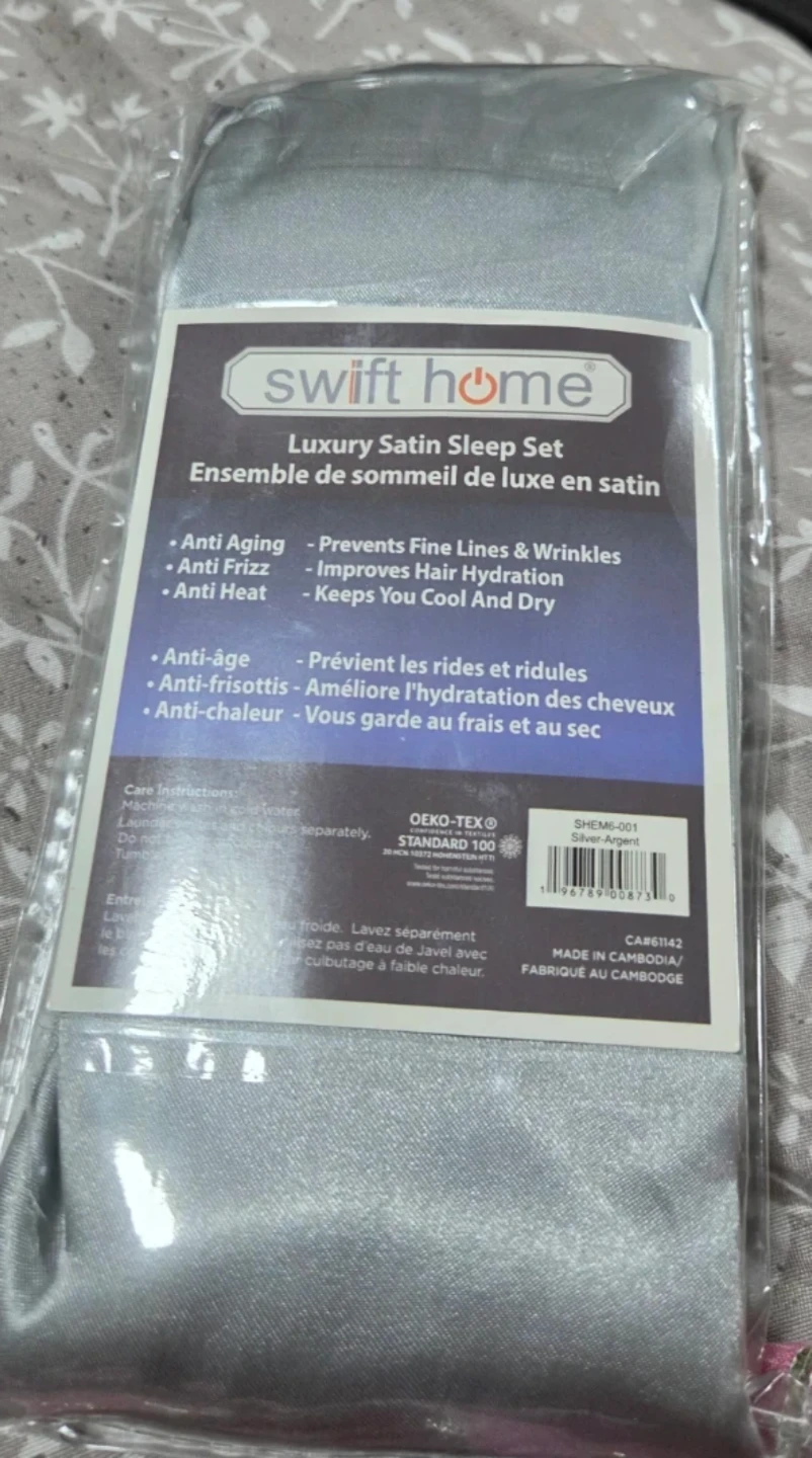 Swift Home 6-Piece Satin Sleep Set - Silver - photo 2