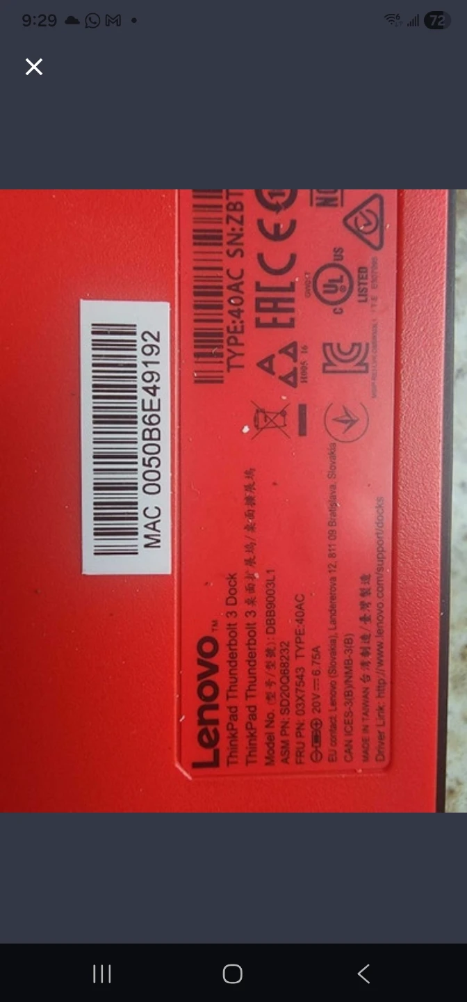 Lenovo ThinkPad Thunderbolt 3 Docking Station