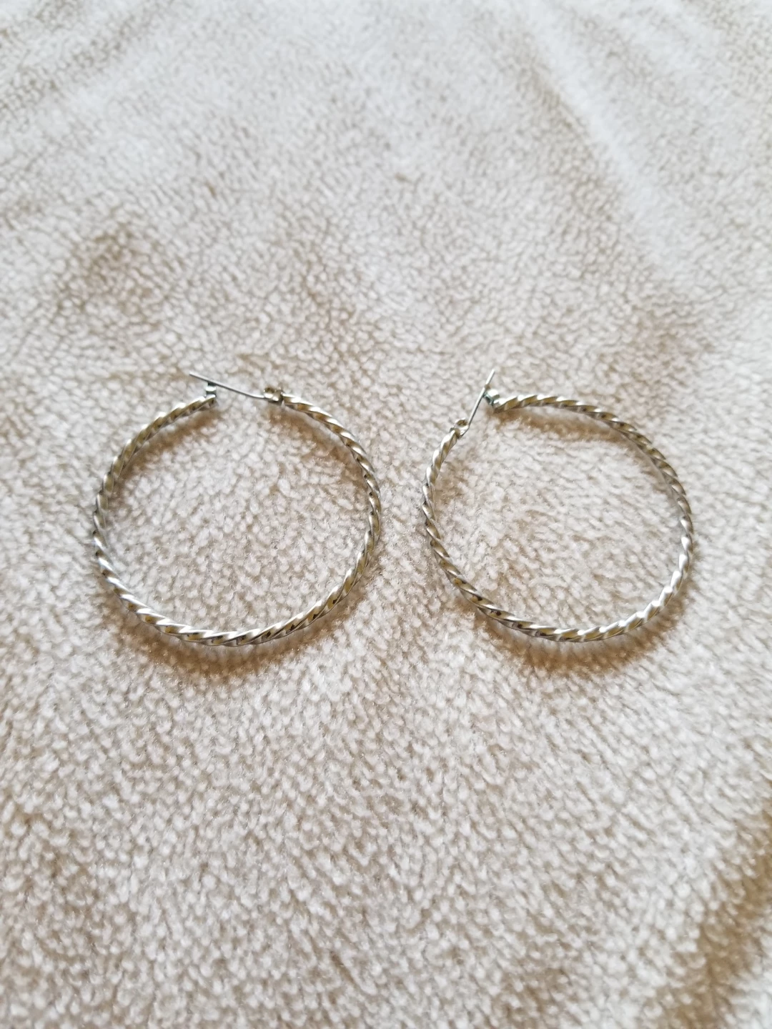 Silver Toned Hoop Earrings