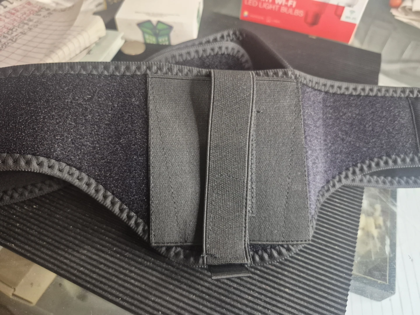 Black adjustable waist support belt