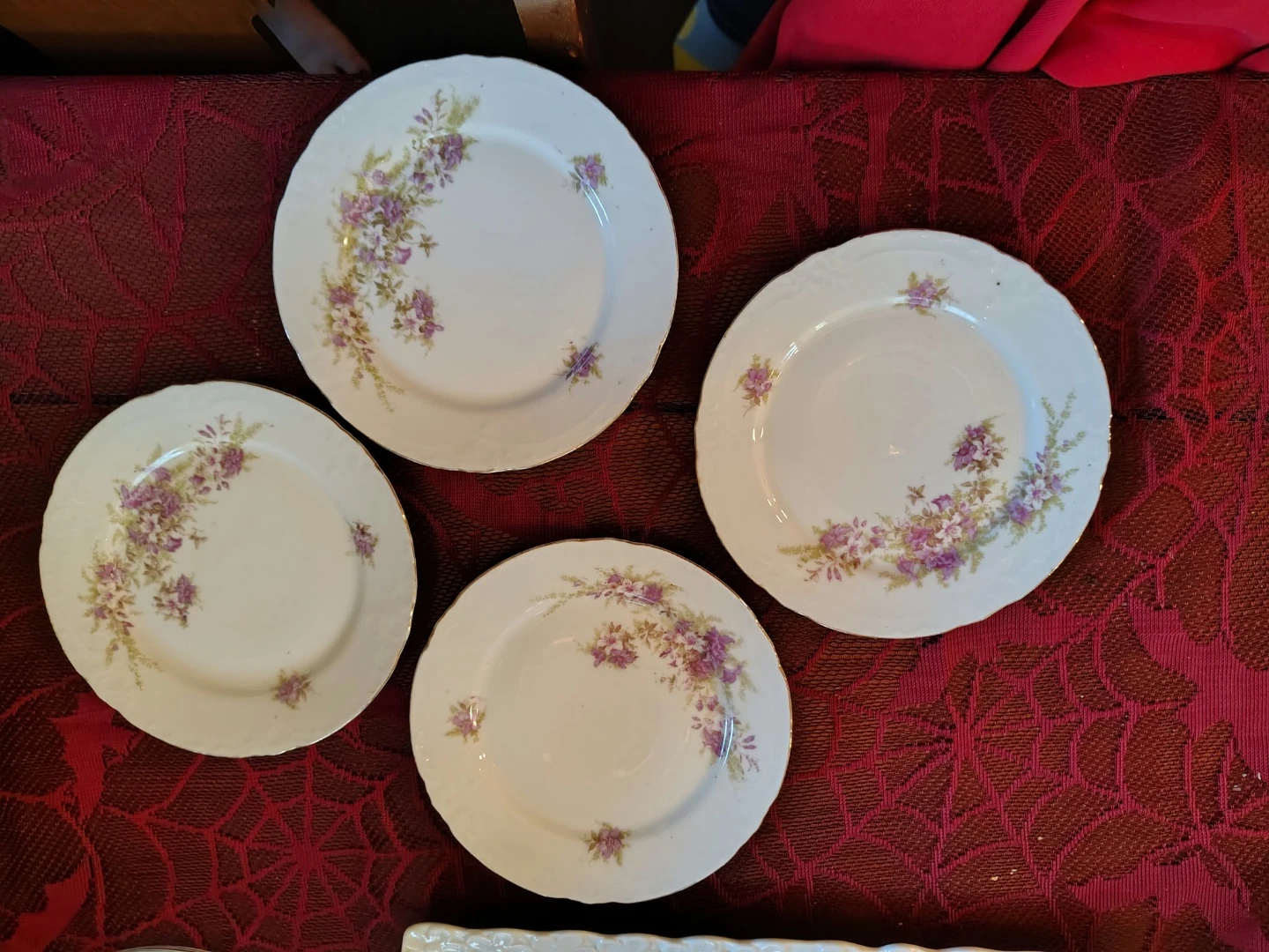 Set of 12 Floral Porcelain Plates