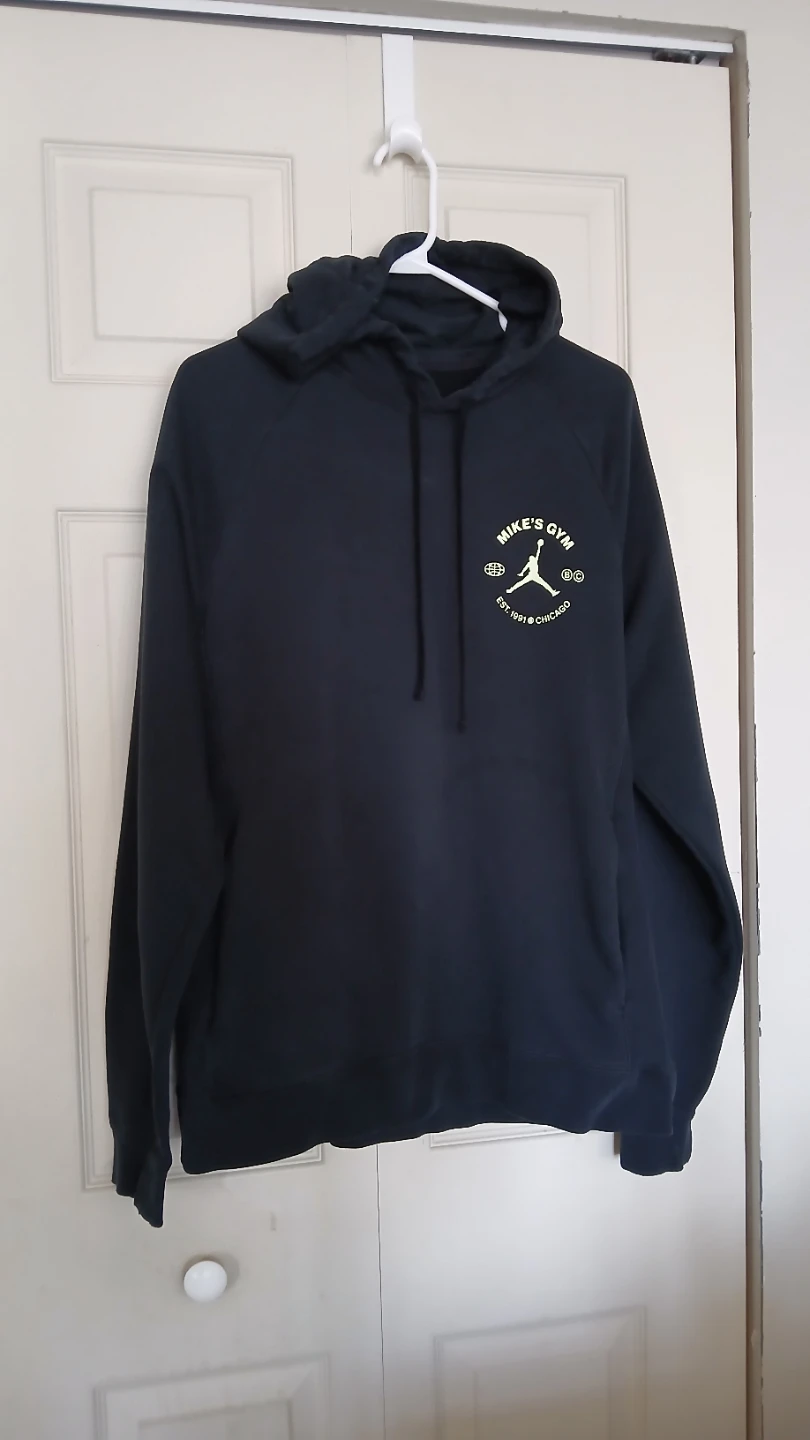 JORDAN dri fit men's black print hoodie size L - photo 3