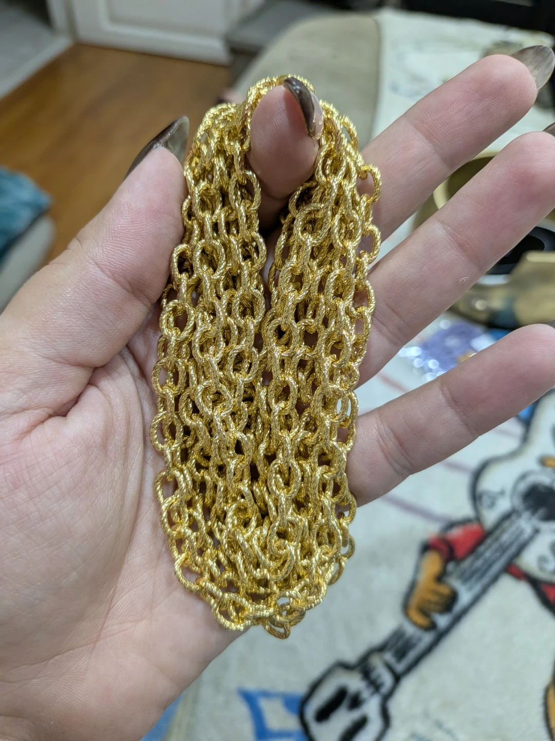 Gold-tone Textured Link Chain - photo 3