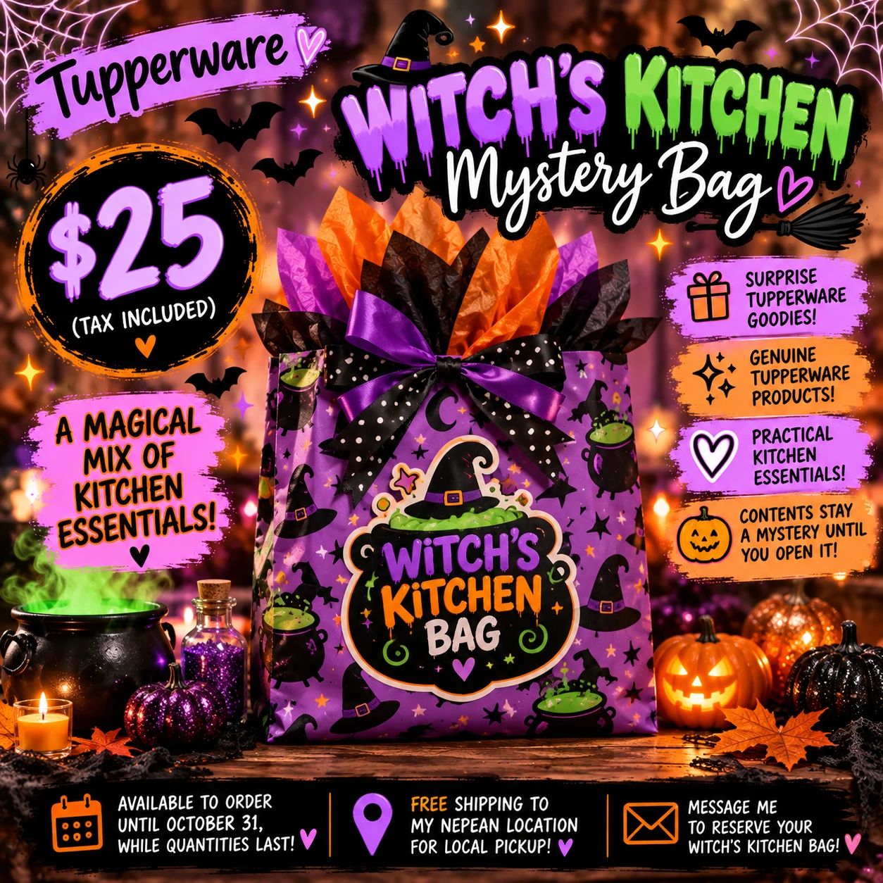 🎃 Tupperware Witch's Kitchen Mystery Bag | $25