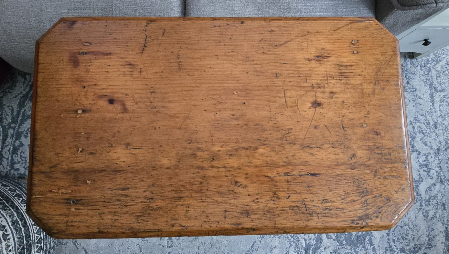 Vintage Wooden Side Table with Drawer - photo 2