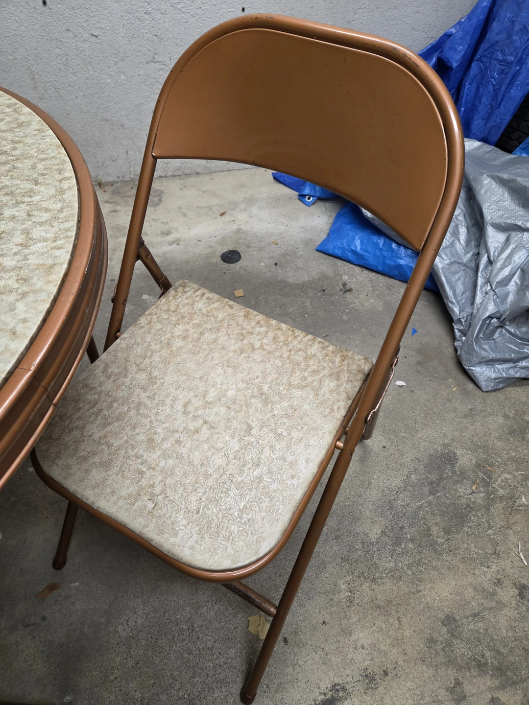 Vintage Metal Folding Table and Two Chairs Set - photo 2
