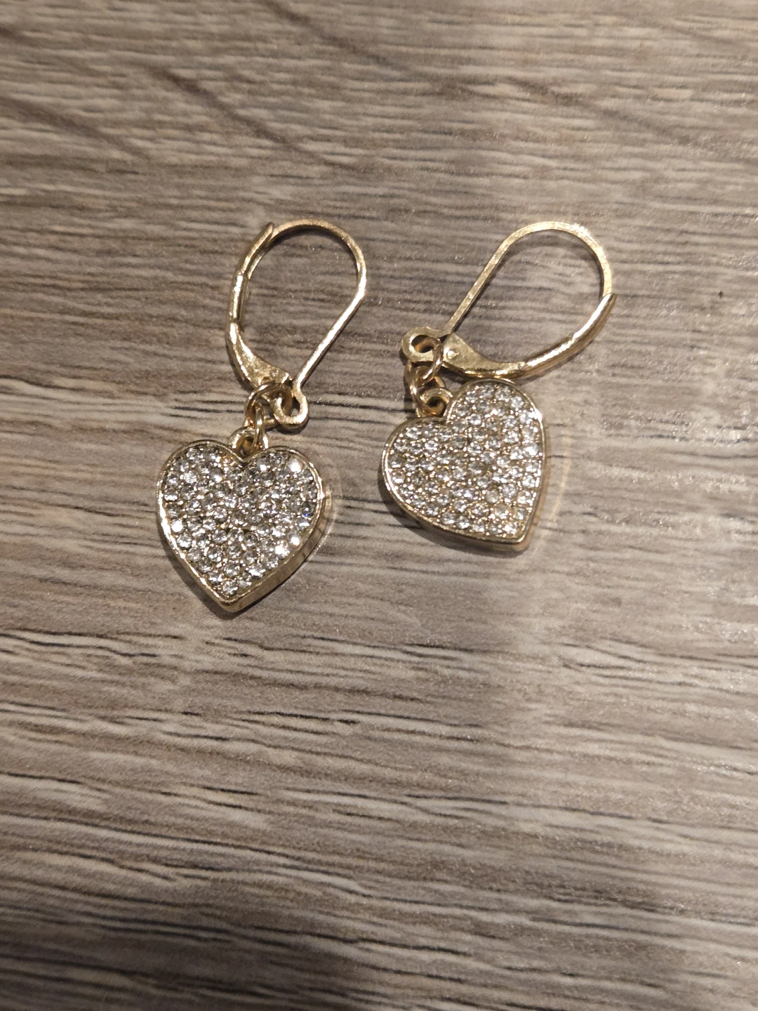 Gold-Tone Heart Drop Earrings