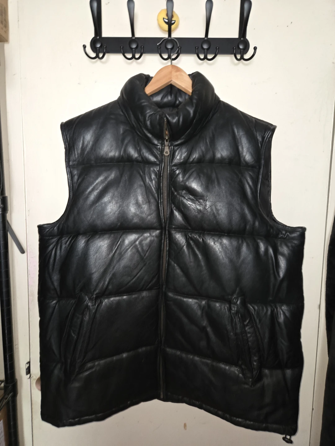 Sanzzini Lamb Leather Puffer Vest in a Men's 3XL