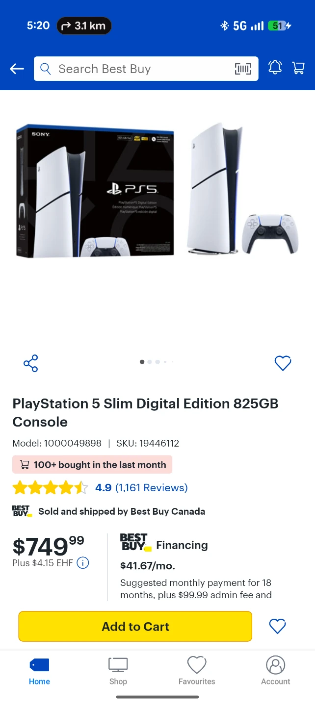 Sony PlayStation 5 Slim Digital Edition 825GB Console