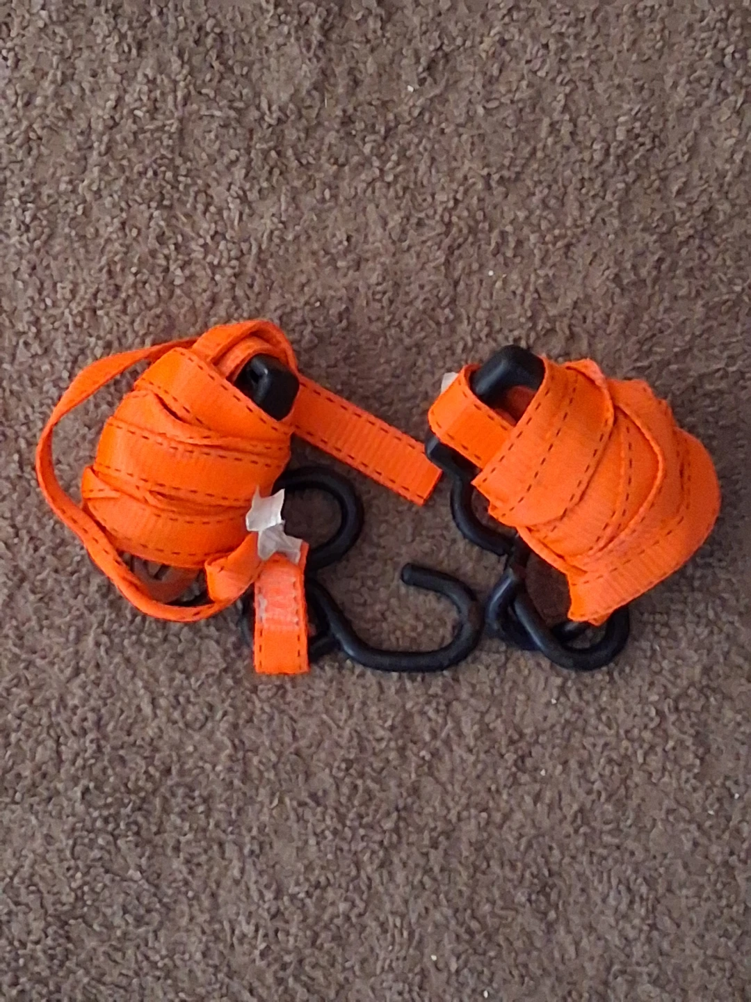 Pair of Orange Ratchet Tie-Down Straps - photo 2