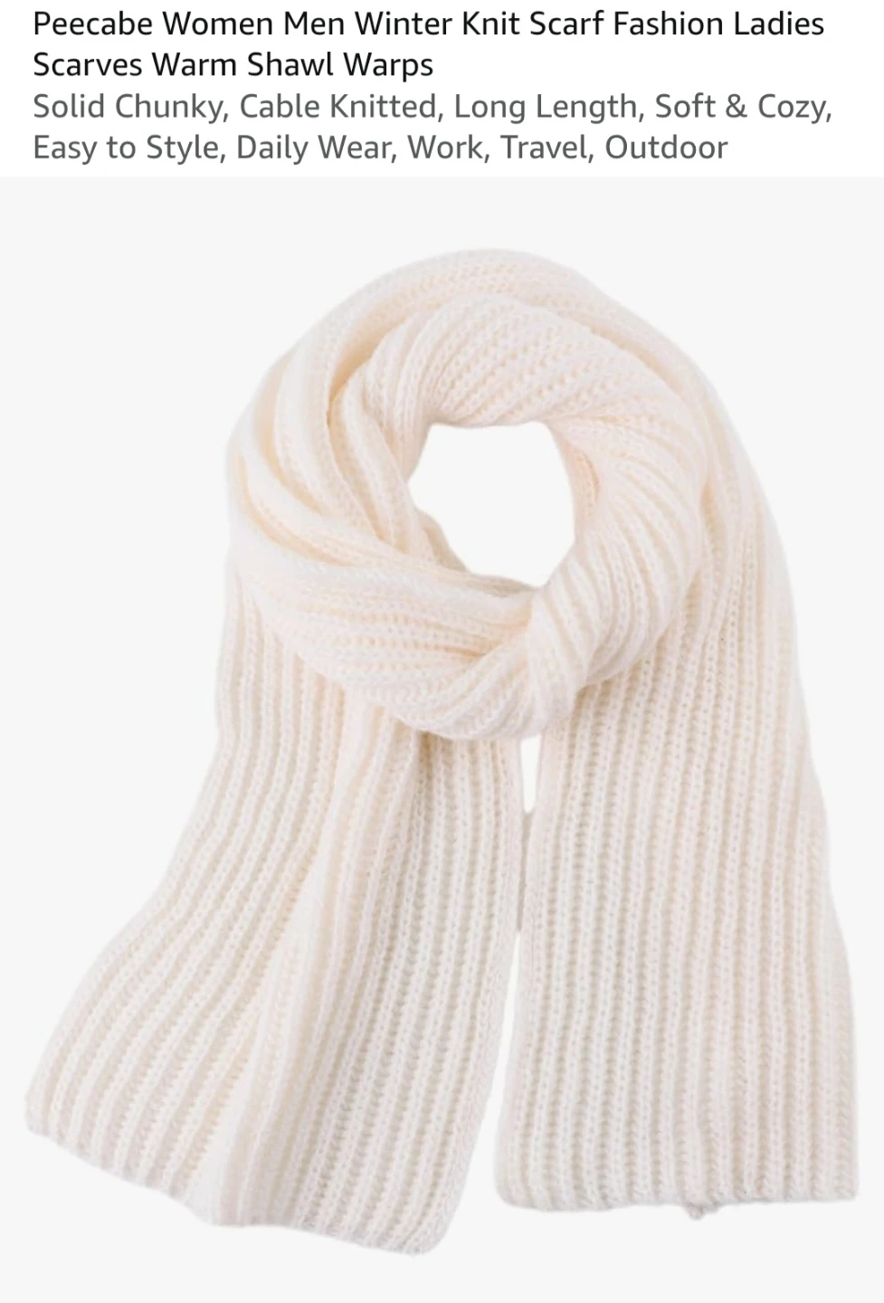 Peecabe Chunky Knit Winter Scarf - photo 3
