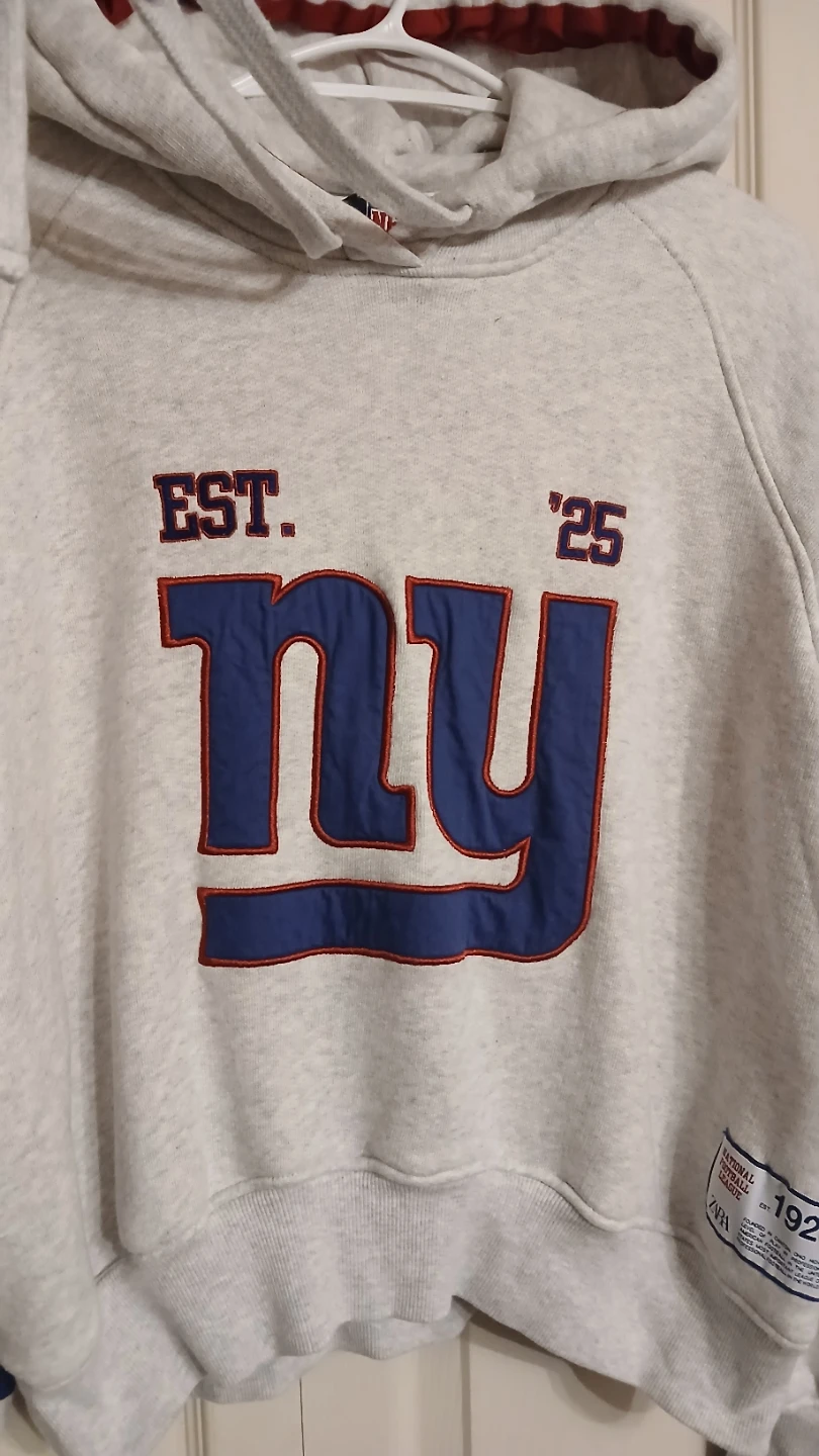 Zara x NFL New York Giants gray hoodie size large L - photo 3