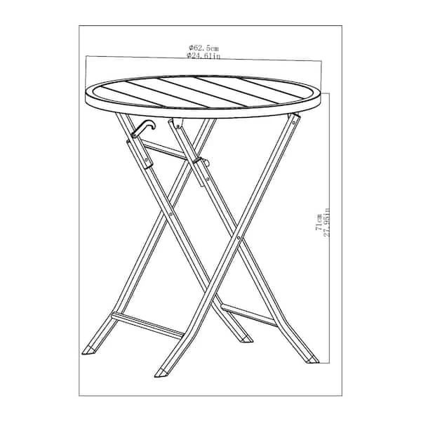 StyleWell White Folding Bistro Coffee Table - photo 3