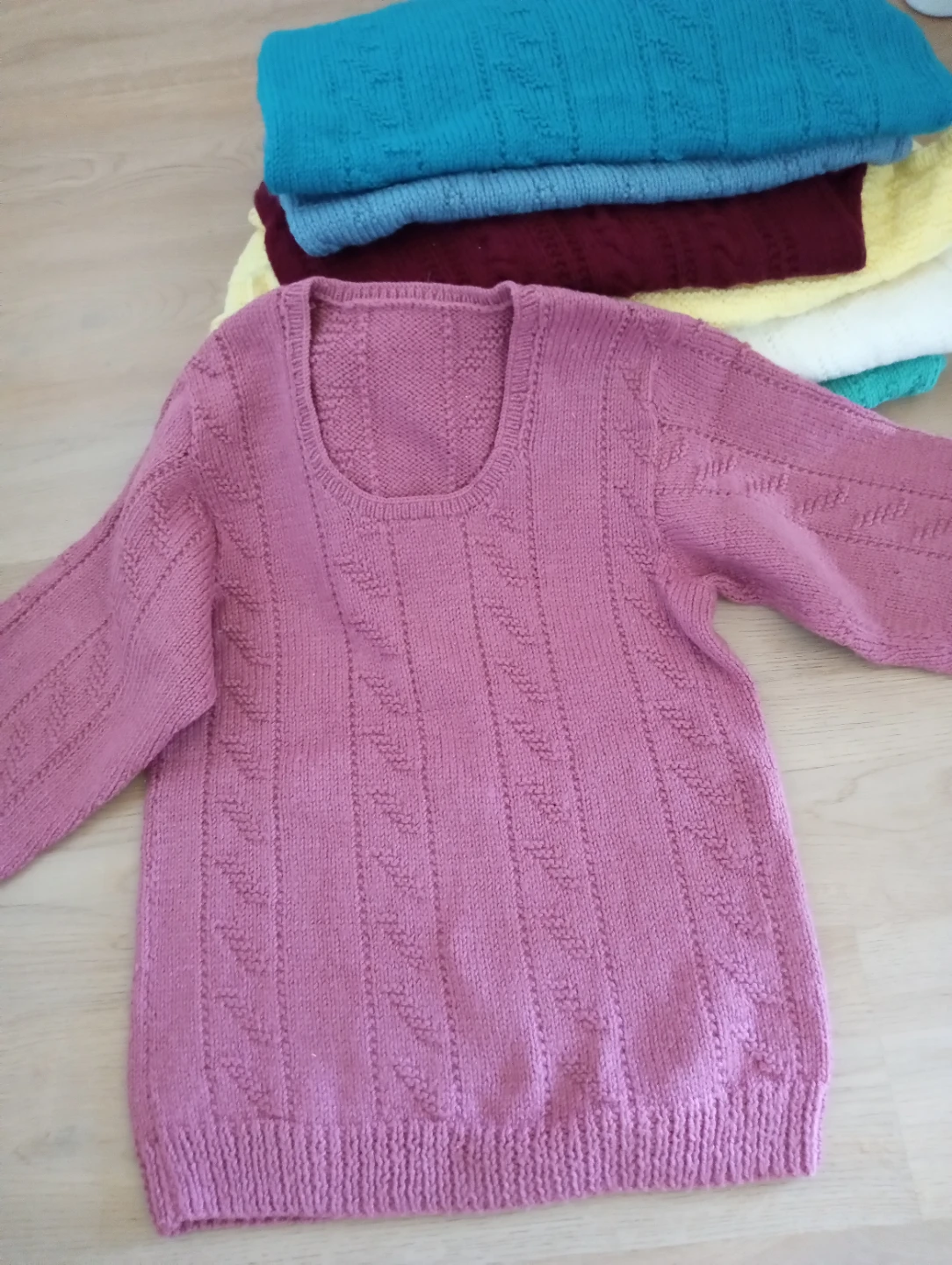 Hand-Knitted  pullover sweaters $20ea, cleaning up the closet