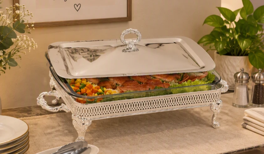 Silver Plated Rectangular Buffet Server