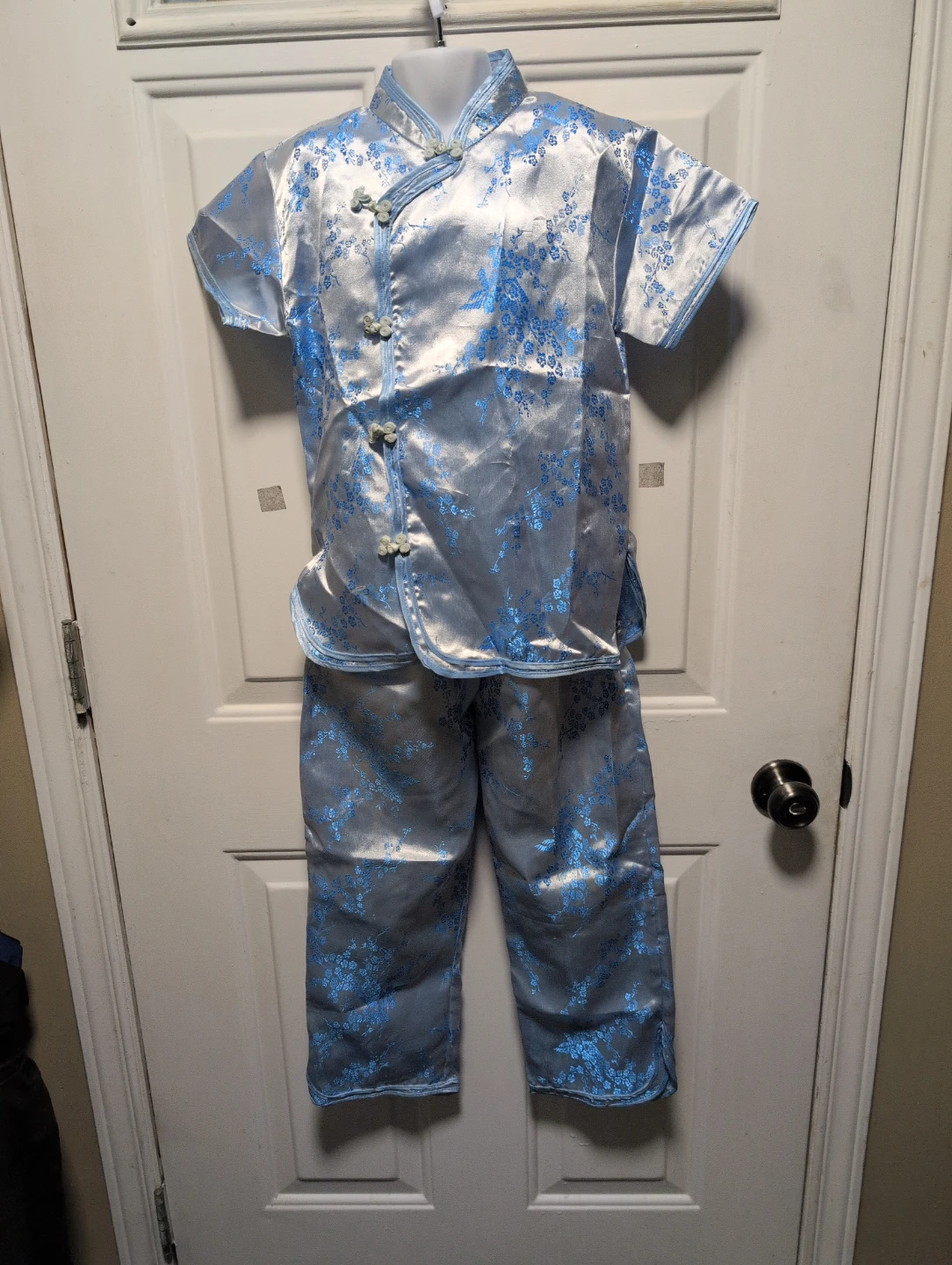 Light Blue Satin Traditional Outfit
