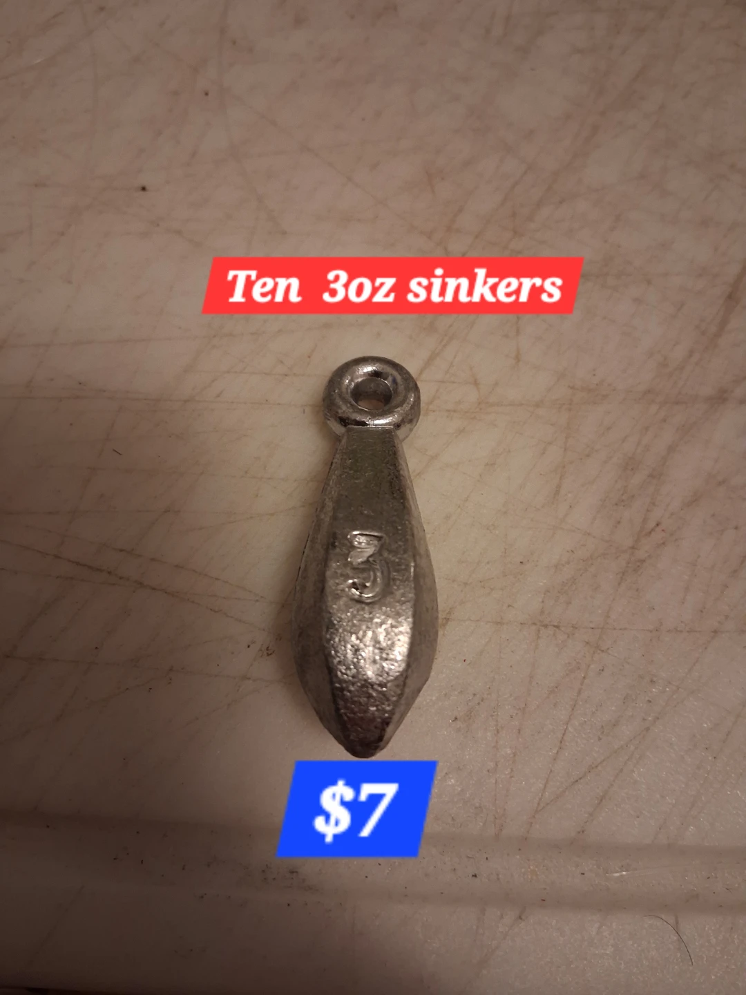 Ten 3oz Fishing Sinkers